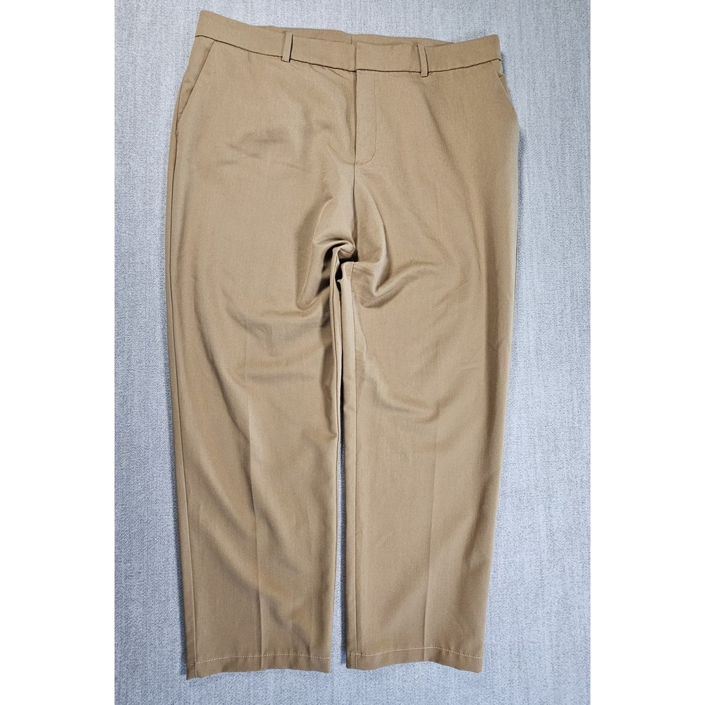MNG by Mango Women's Casual and Formal Pants Tan Sz 12 Straight Leg High Rise